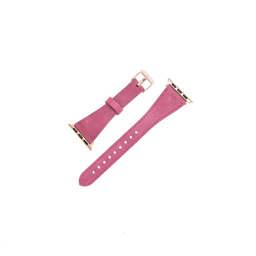 Klassisches, schlankes Apple-Watch-Armband aus echtem Leder 