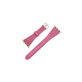 Klassisches, schlankes Apple-Watch-Armband aus echtem Leder 
