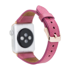 Klassisches, schlankes Apple-Watch-Armband aus echtem Leder 