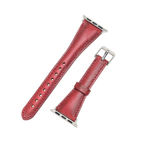 Klassisches, schlankes Apple-Watch-Armband aus echtem Leder 