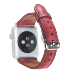 Klassisches, schlankes Apple-Watch-Armband aus echtem Leder 