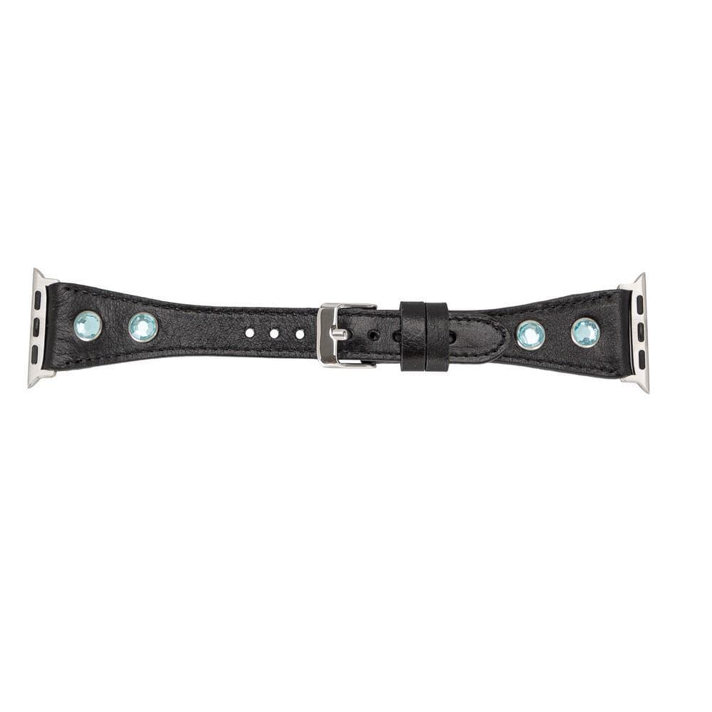 Klassisches, schlankes Apple-Watch-Armband aus echtem Leder 