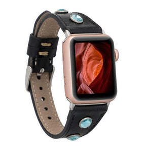 Klassisches, schlankes Apple-Watch-Armband aus echtem Leder 