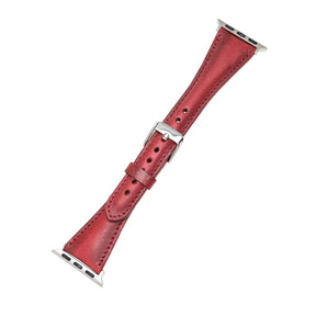 Klassisches, schlankes Apple-Watch-Armband aus echtem Leder 