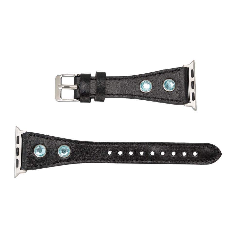Klassisches, schlankes Apple-Watch-Armband aus echtem Leder 