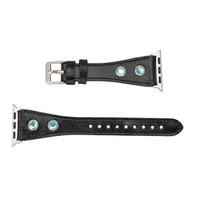 Klassisches, schlankes Apple-Watch-Armband aus echtem Leder 