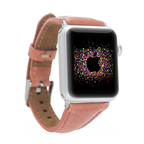 Klassisches, schlankes Apple-Watch-Armband aus echtem Leder 