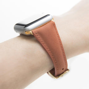 Klassisches, schlankes Apple-Watch-Armband aus echtem Leder 