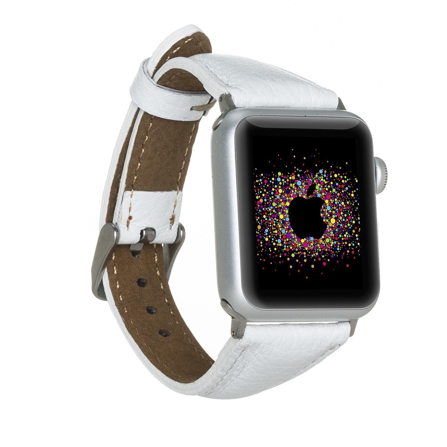 Klassisches, schlankes Apple-Watch-Armband aus echtem Leder 