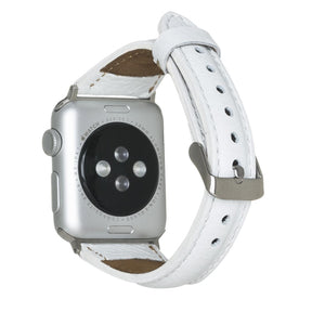 Klassisches, schlankes Apple-Watch-Armband aus echtem Leder 