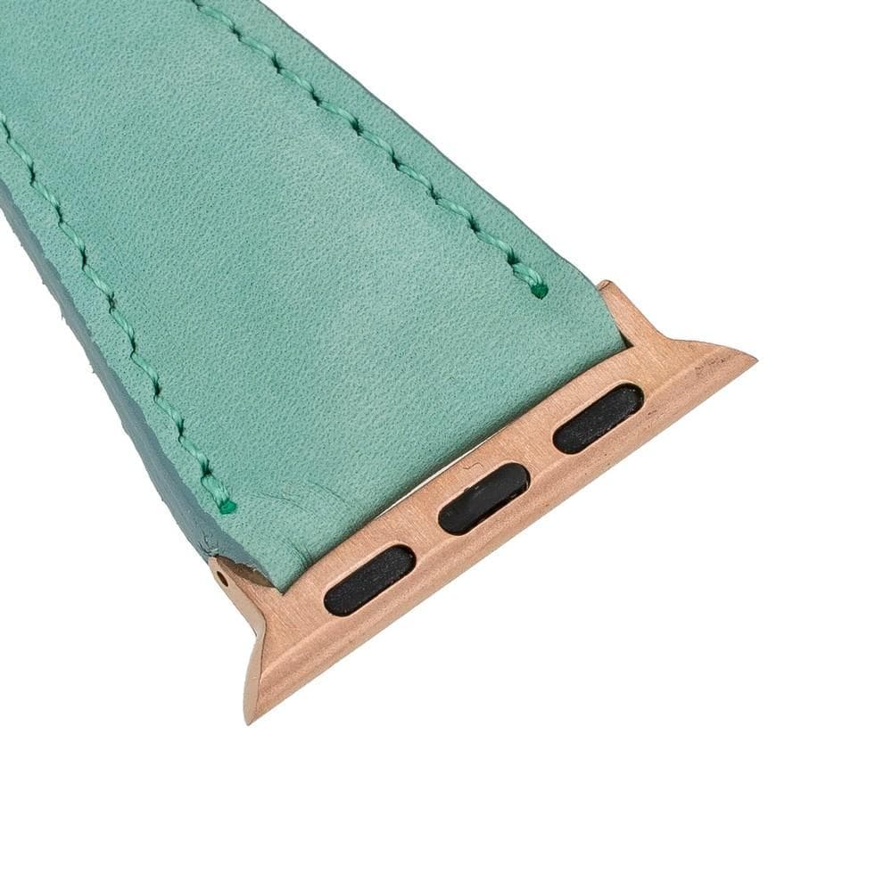 Klassisches, schlankes Apple-Watch-Armband aus echtem Leder 