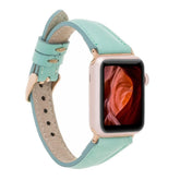 Klassisches, schlankes Apple-Watch-Armband aus echtem Leder 