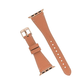 Klassisches, schlankes Apple-Watch-Armband aus echtem Leder 
