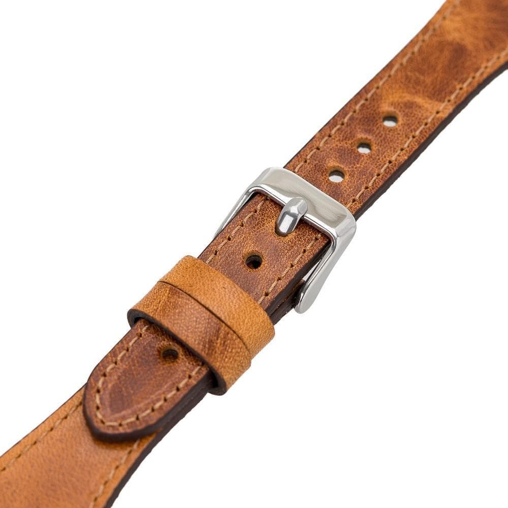 Klassisches, schlankes Apple-Watch-Armband aus echtem Leder 