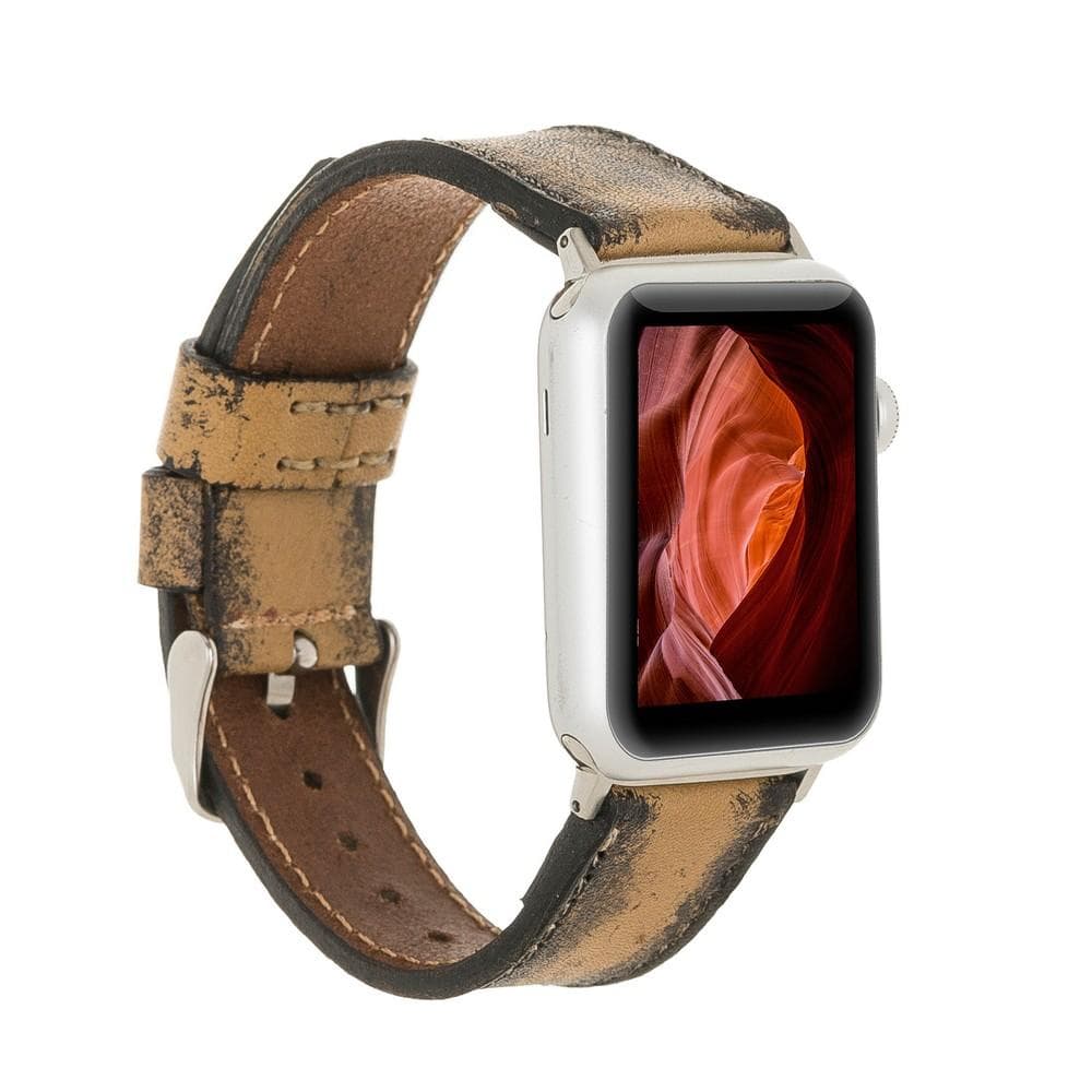 Klassisches Apple-Watch-Armband aus echtem Leder 