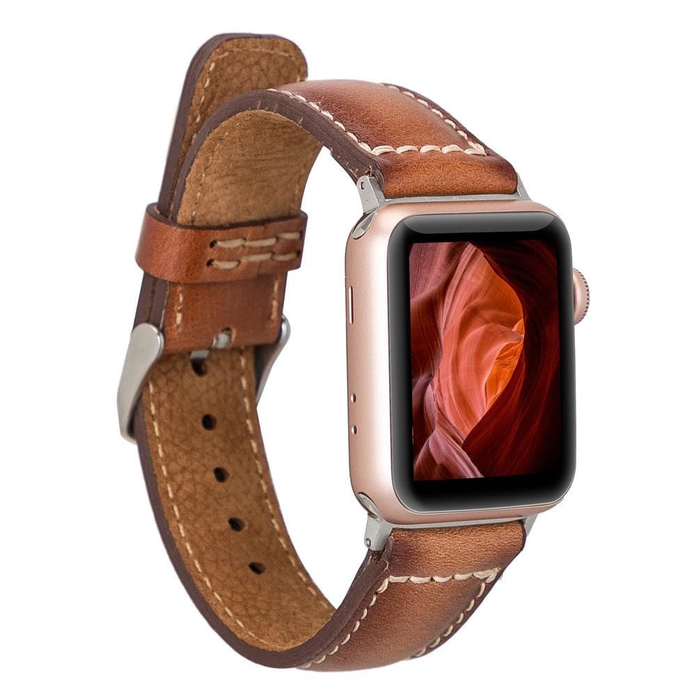 Klassisches Apple-Watch-Armband aus echtem Leder 