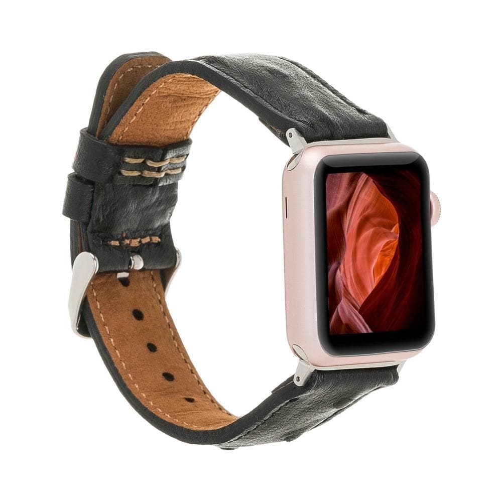 Klassisches Apple-Watch-Armband aus echtem Leder 