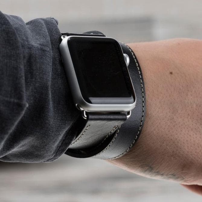 Apple-Watch-Armband aus echtem Leder im Double-Tour-Stil – DT 