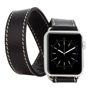 Apple-Watch-Armband aus echtem Leder im Double-Tour-Stil – DT 