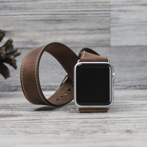 Apple-Watch-Armband aus echtem Leder im Double-Tour-Stil – DT 