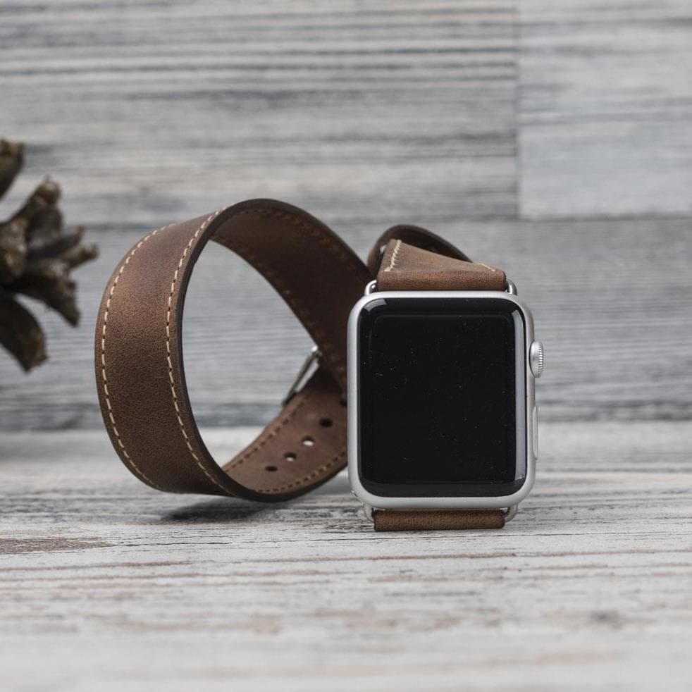 Apple-Watch-Armband aus echtem Leder im Double-Tour-Stil – DT 