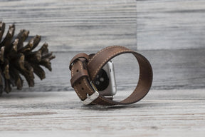 Apple-Watch-Armband aus echtem Leder im Double-Tour-Stil – DT 