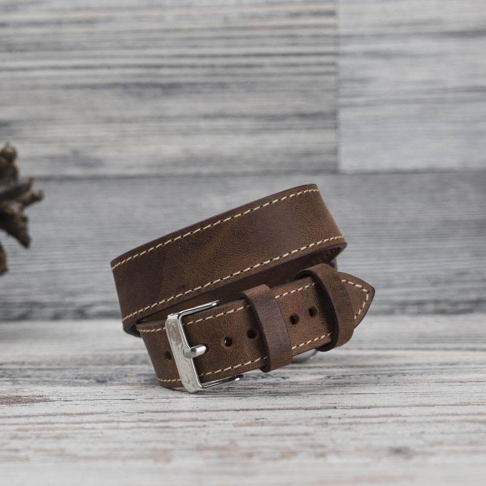 Apple-Watch-Armband aus echtem Leder im Double-Tour-Stil – DT 