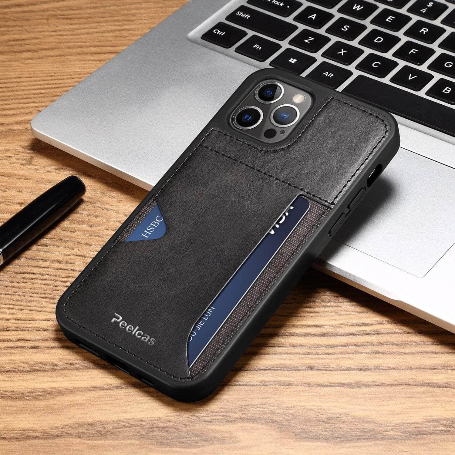 iPhone 14 hoesje met kaartvak vanuit de achterzijde bekeken