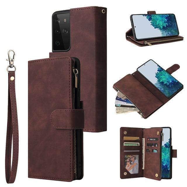 Kunstleren Telefoonhoesje Met Rits Voor Galaxy S21