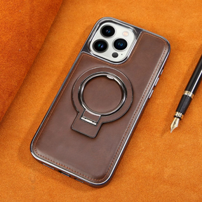 Achterzijde van het iPhone hoesje met leren look