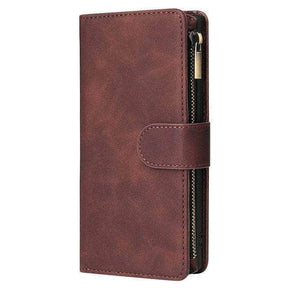 Compact telefoonhoesje met portemonneefunctie en rits